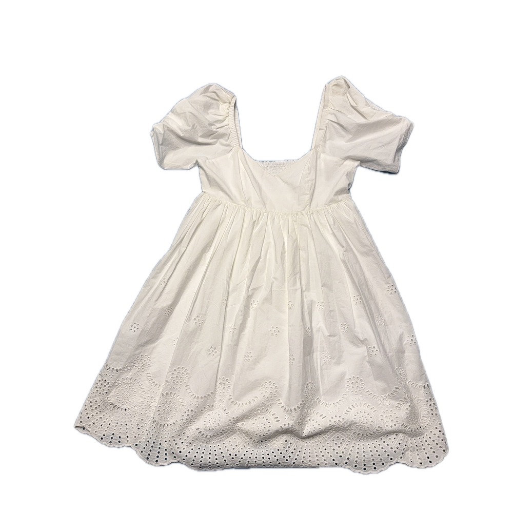Adrianna Papell White Eyelet Puff Sleeve Dress – Size 8‎ - Picture 2 of 5